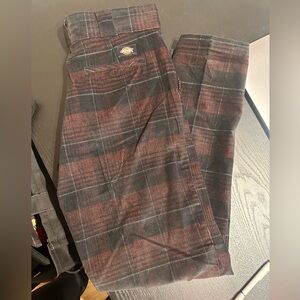 Dickies Alma Corduroy Pants - Black & Red - * NEW WITH TAGS*